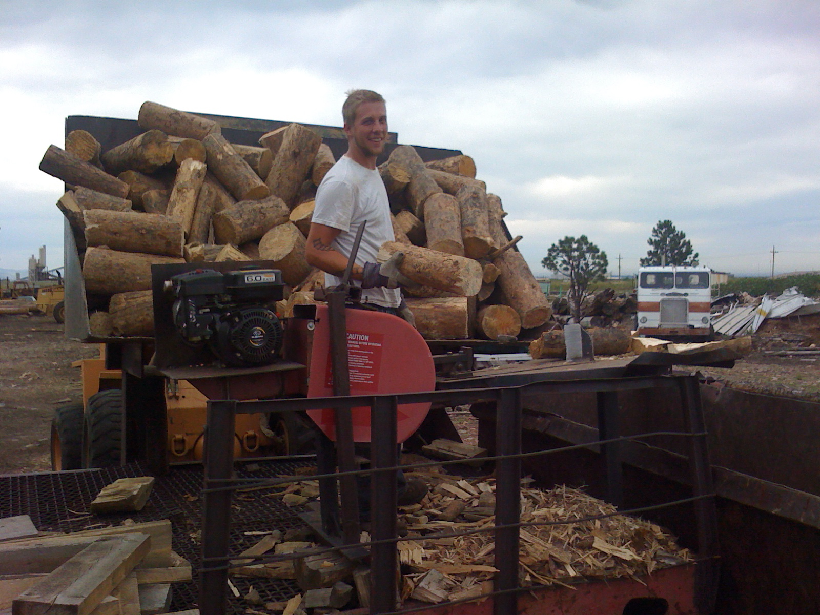 Sawmill Joe Splitting Firewood